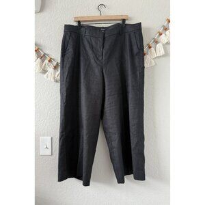 J. Crew Sydney Pant In Linen Blend Wide Leg Black Trouser Coastal Careerwear 18
